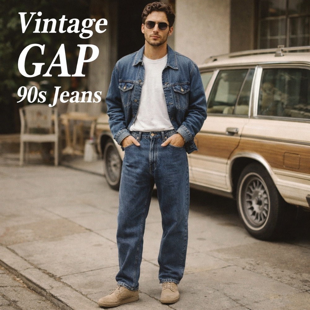 Gap vintage mens sz 35x30 boot cut jeans 90s blue classic USA Americana western